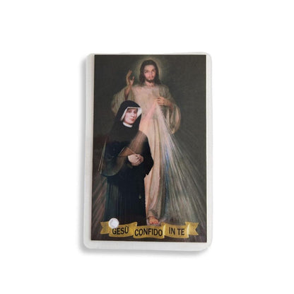 Holy Card with Relic : St. Faustina Kowalska | Catholically