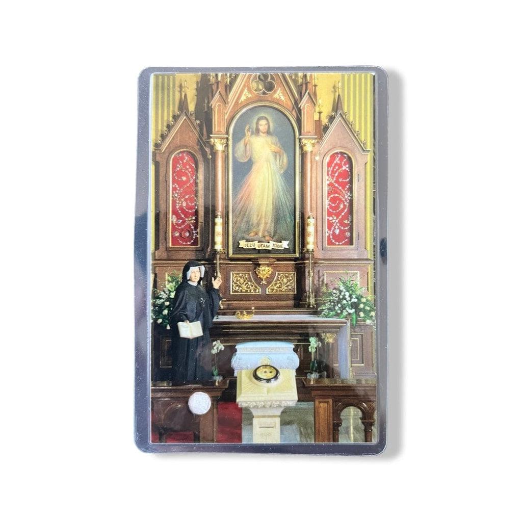 Holy Card with Relic : St. Faustina Kowalska | Catholically