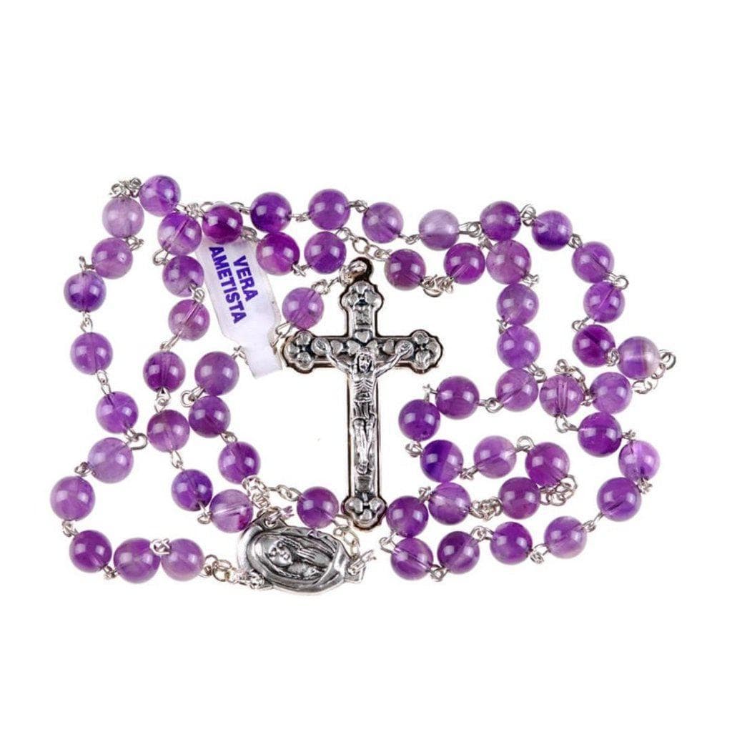Holy Communion Amethyst Quartz Rosary -Confirmation -Baptism -Wedding | Catholically