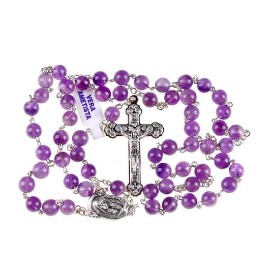Holy Communion Amethyst Quartz Rosary -Confirmation -Baptism -Wedding | Catholically