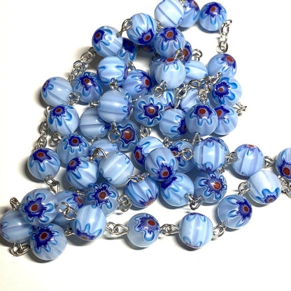 Holy Communion Colorful Light Blue Italian Rosary - Blessed By Pope | Catholically
