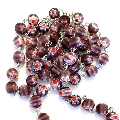 Holy Communion Colorful Purple Italian Rosary - Blessed By Pope | Catholically