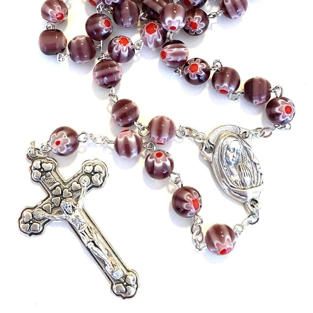 Holy Communion Colorful Purple Italian Rosary - Blessed By Pope | Catholically