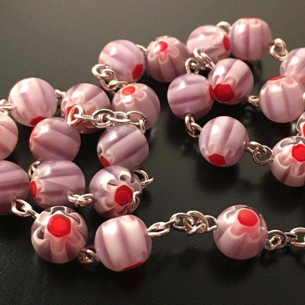 Holy Communion Colorful Purple Italian Rosary - Blessed By Pope | Catholically