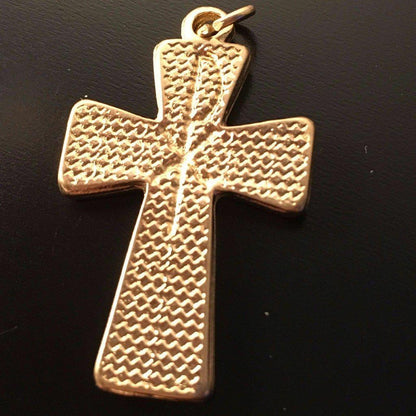 Holy Communion Cross - Brass & Red Enamel Crucifix - Blessed By Pope | Catholically