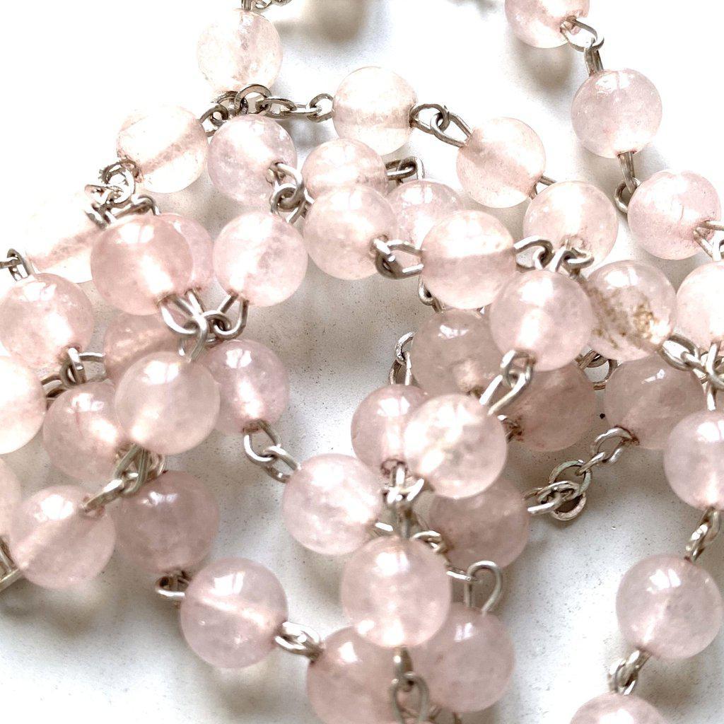 Jubilee Edition Pink Quartz Rosary -Confirmation -Baptism -Wedding | Catholically