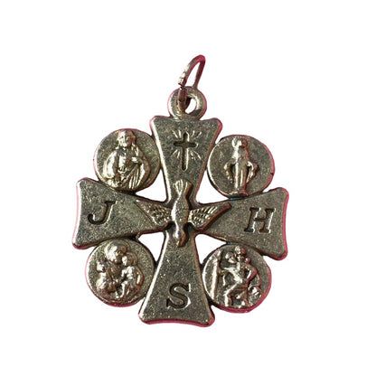 Holy Spirit Dove Four 4-Way Cross JHS Pendant | Catholically