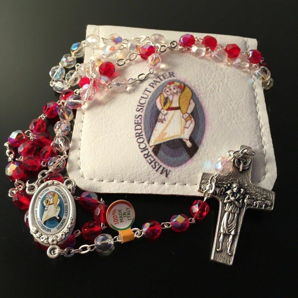 Holy Year Crystal Rosary Blessed by Pope On Rqst - Jubilee Of Mercy 2016 | Catholically