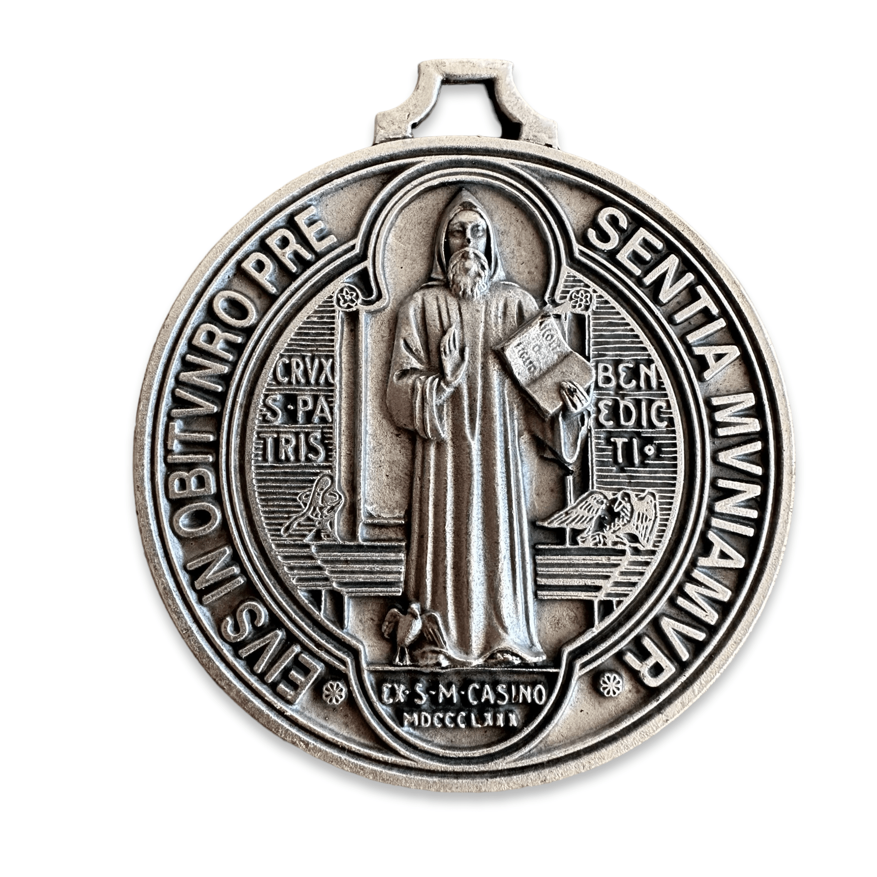 Huge Saint Benedict 2.5" Medal Exorcism - Blessed By Pope | Catholically
