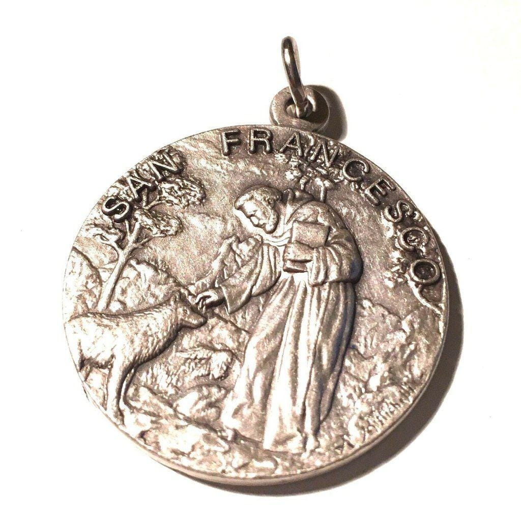 Huge St. Francis Of Assisi Wolf Medal 1.25 -Franciscan Pendant Charm | Catholically