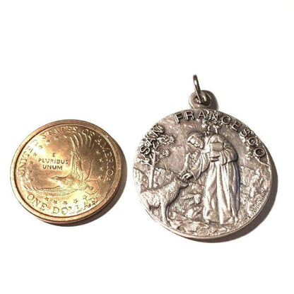 Huge St. Francis Of Assisi Wolf Medal 1.25 -Franciscan Pendant Charm | Catholically