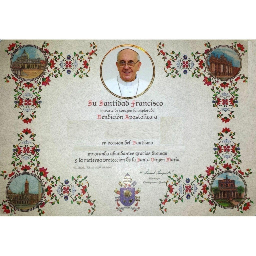 Individueller Handgeschriebener Apostolischer Segen - Papst  Franziskus | Catholically