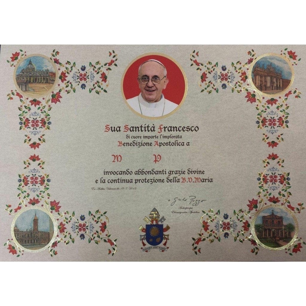 Individueller Handgeschriebener Apostolischer Segen - Papst  Franziskus | Catholically