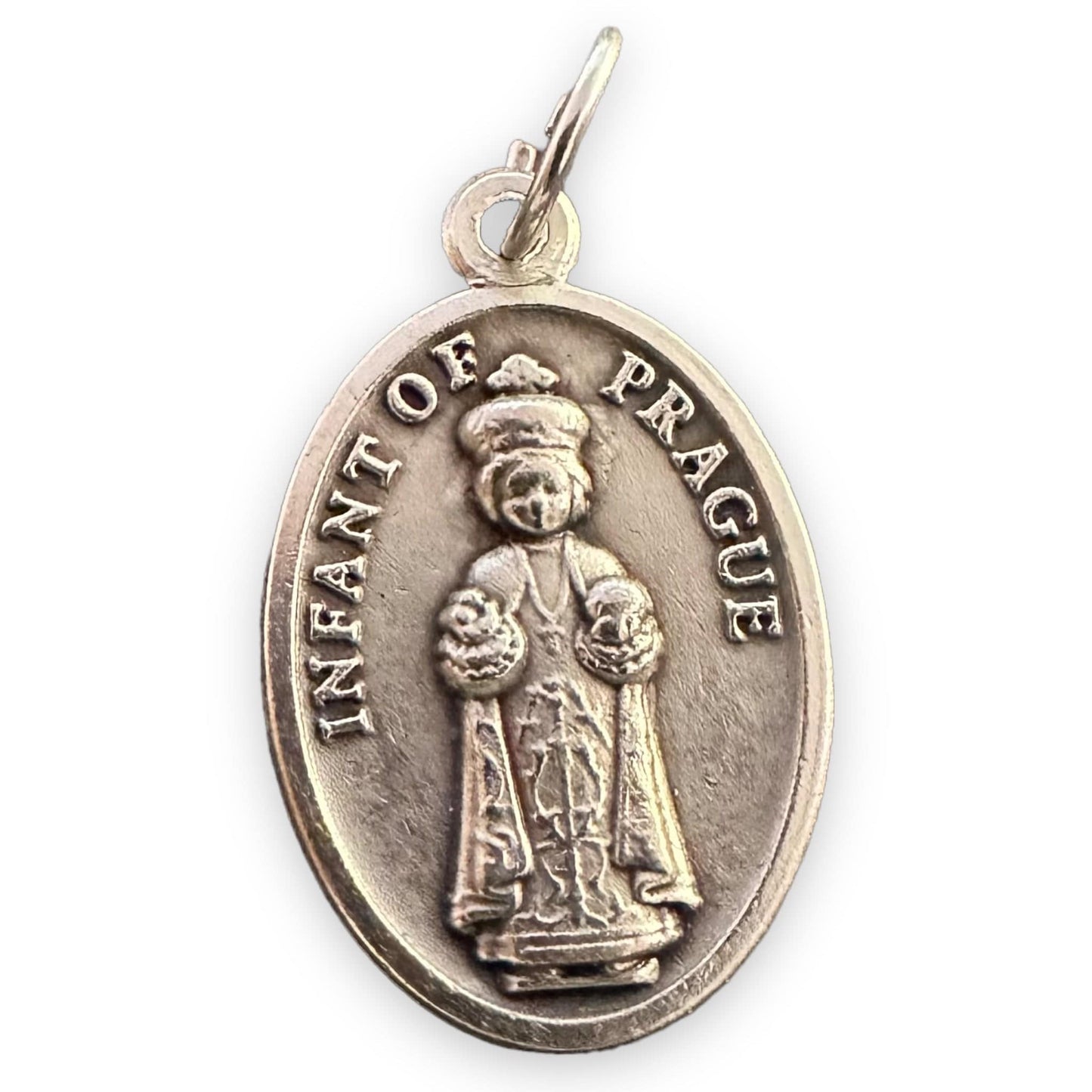 Infant Of Prague  Silver Oxidized Medal Pendant - Charm - Pendant | Catholically
