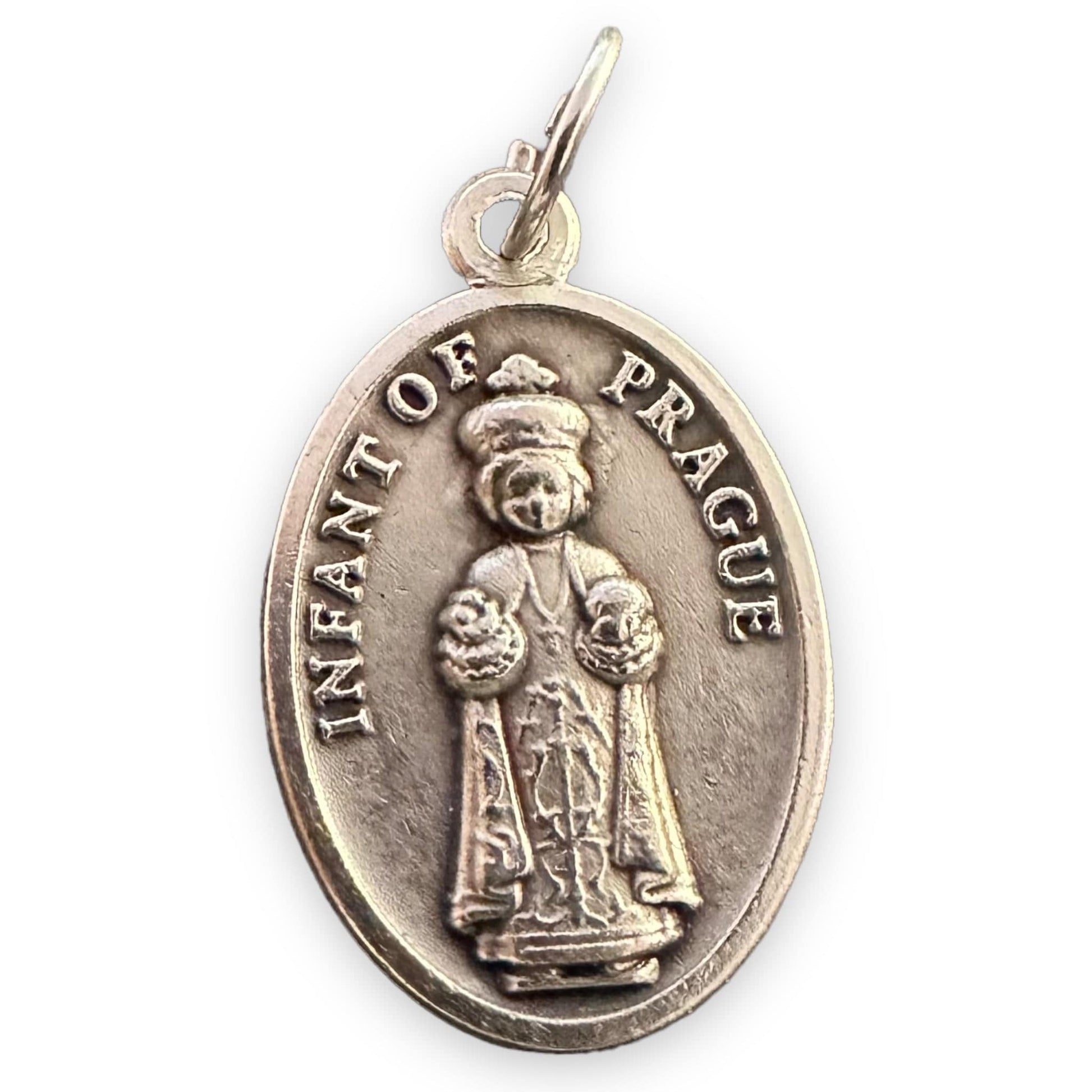 Infant Of Prague  Silver Oxidized Medal Pendant - Charm - Pendant | Catholically