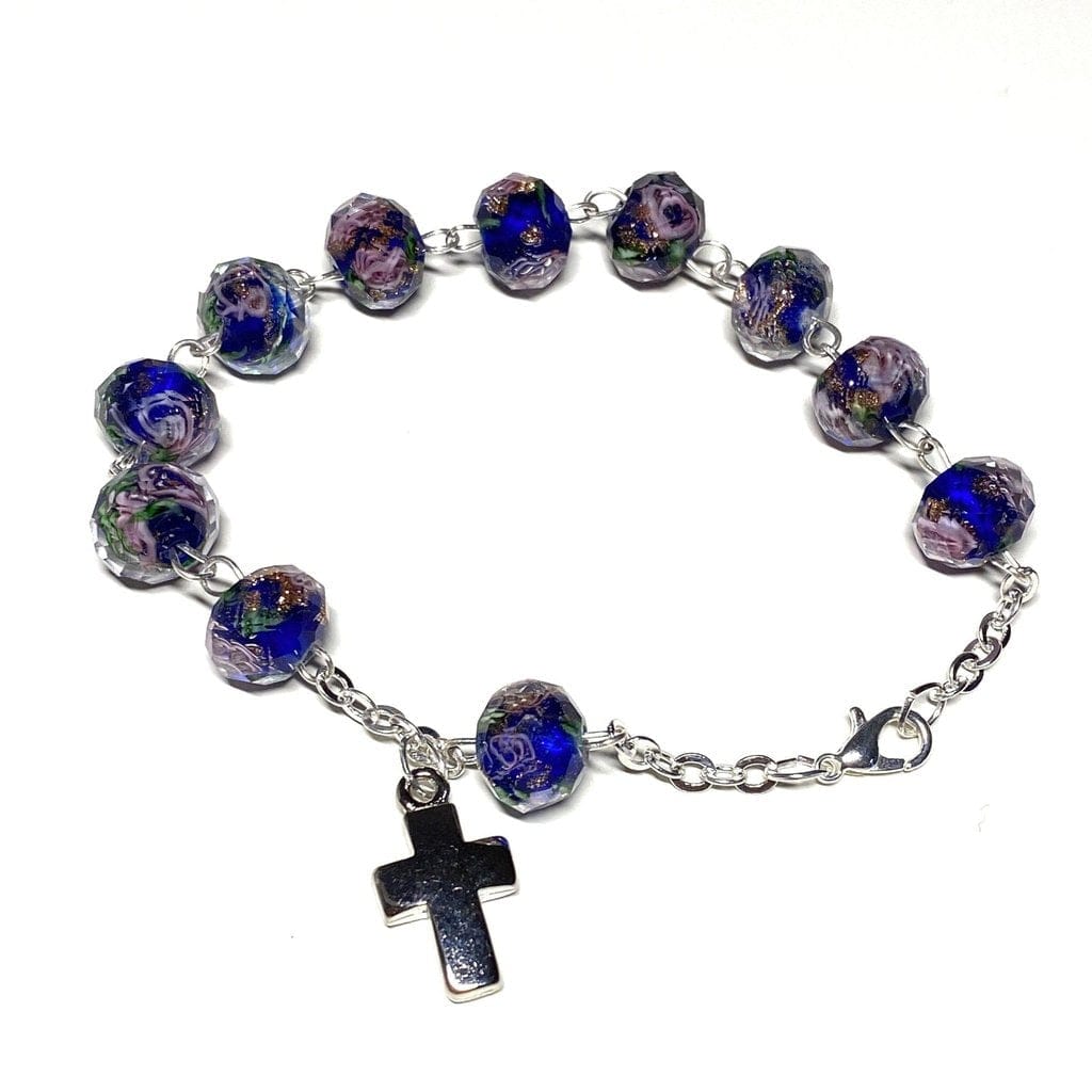 Italian Venetian Glass Murrina 10 beads Bracelet Blessed by Pope | Catholically