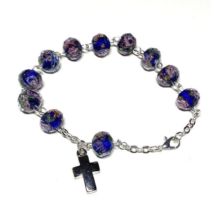 Italian Venetian Glass Murrina 10 beads Bracelet Blessed by Pope | Catholically