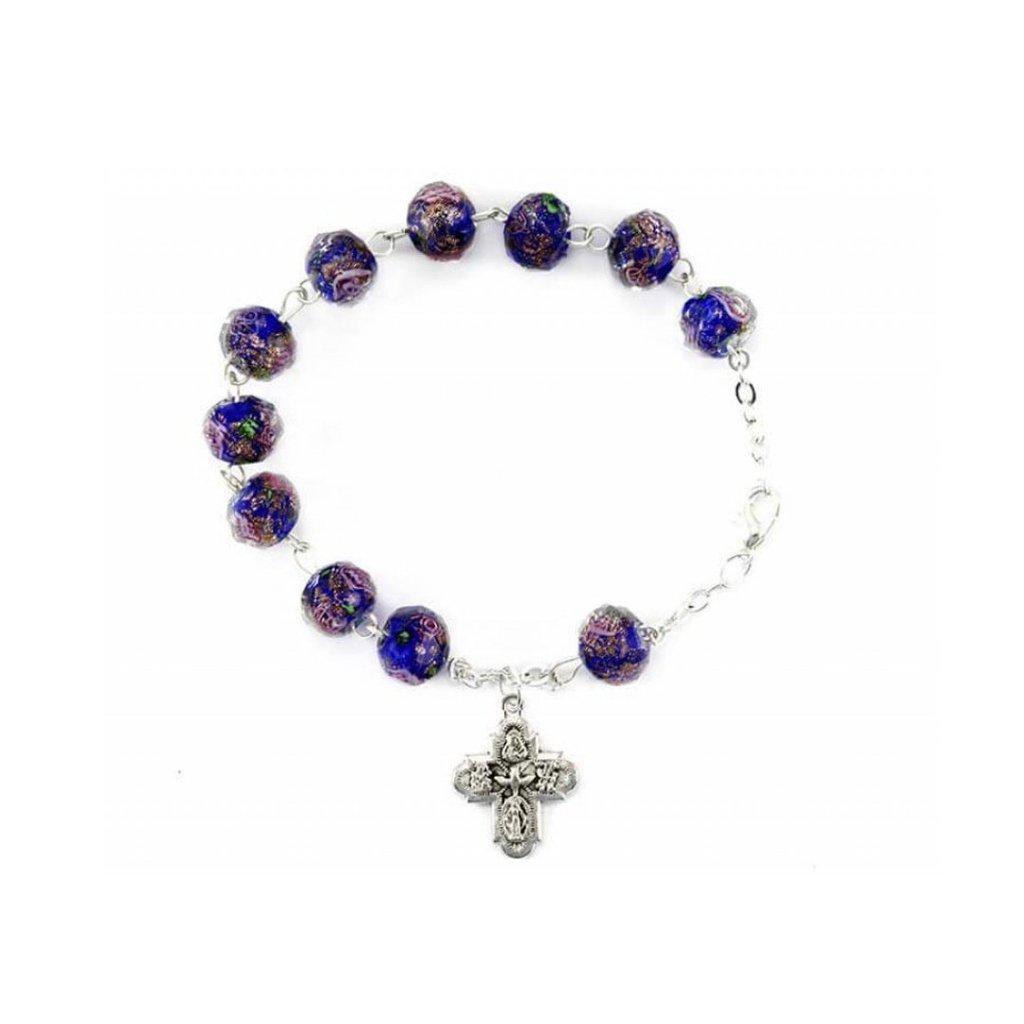 Italian Venetian Glass Murrina 10 beads Bracelet Blessed by Pope | Catholically