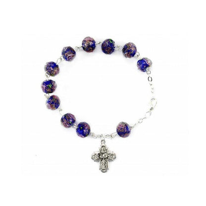 Italian Venetian Glass Murrina 10 beads Bracelet Blessed by Pope | Catholically