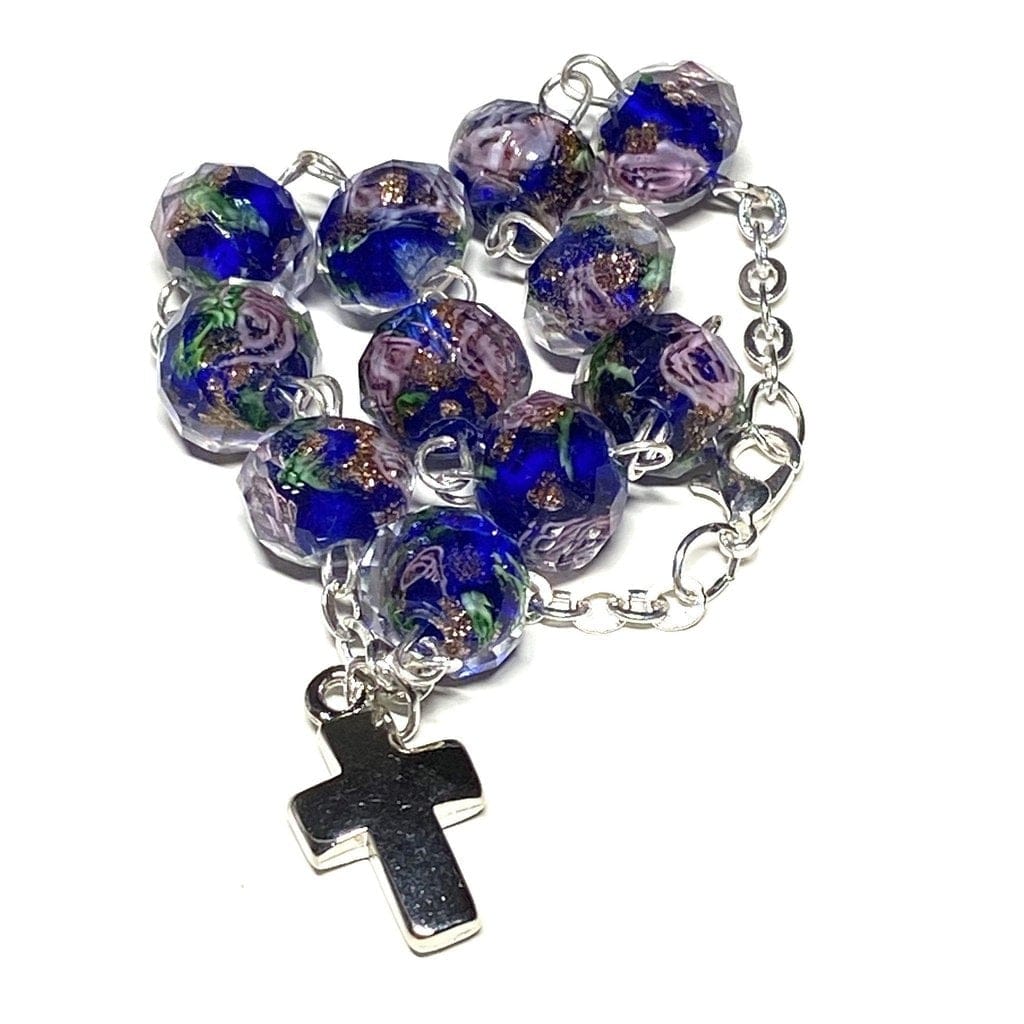 Italian Venetian Glass Murrina 10 beads Bracelet Blessed by Pope | Catholically