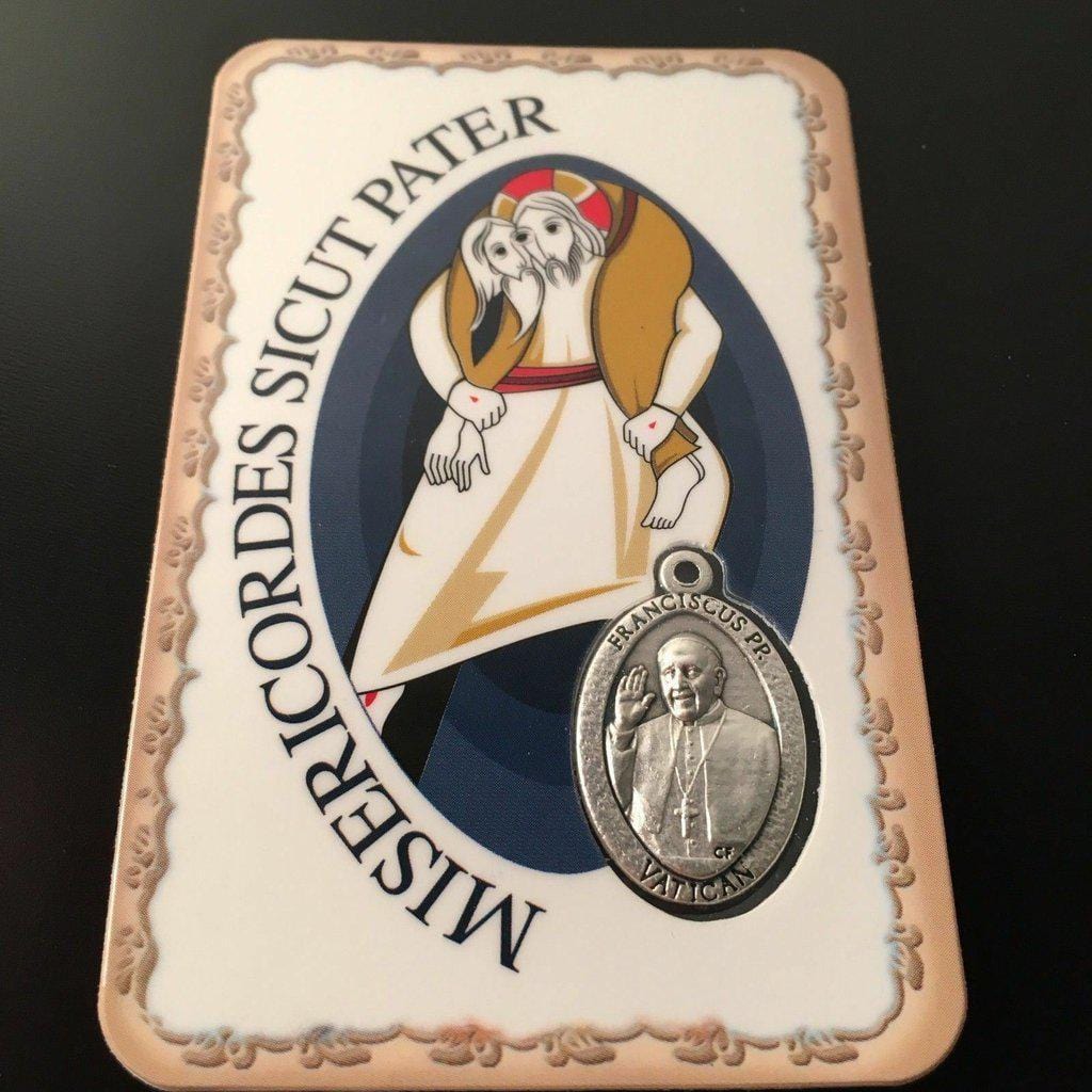 Jubilee Holy Card W/ Medal Blessed By Pope - Holy Year Of Mercy | Catholically
