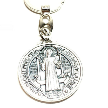 Key Chain - St. Saint Benedict Key Ring Medallion Exorcism Blessed | Catholically