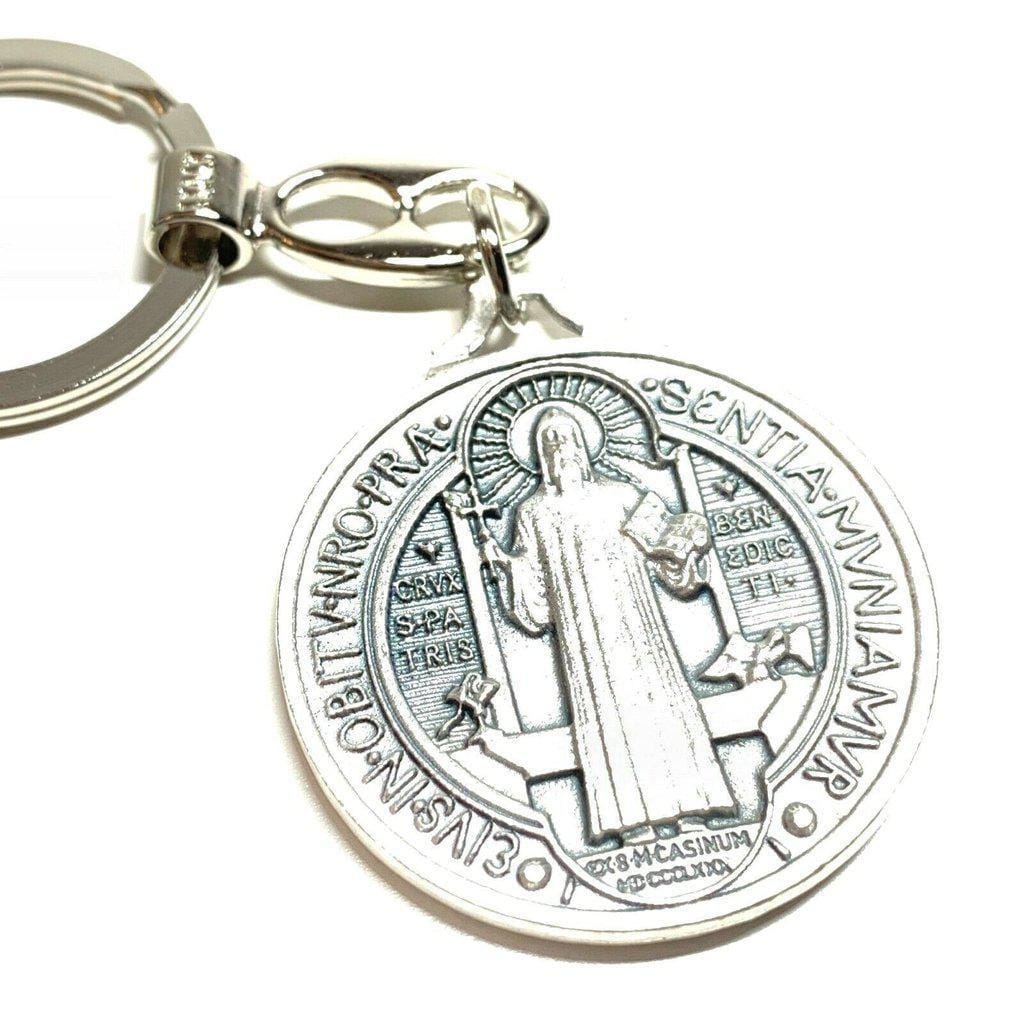 Key Chain - St. Saint Benedict Key Ring Medallion Exorcism Blessed | Catholically