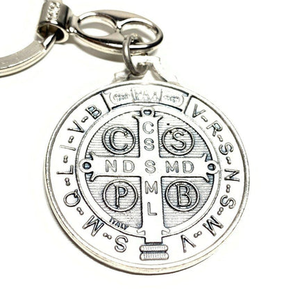 Key Chain - St. Saint Benedict Key Ring Medallion Exorcism Blessed | Catholically