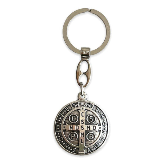 Key Chain - St. Saint Benedict Key Ring - Thick Medallion Exorcism Blessed | Catholically