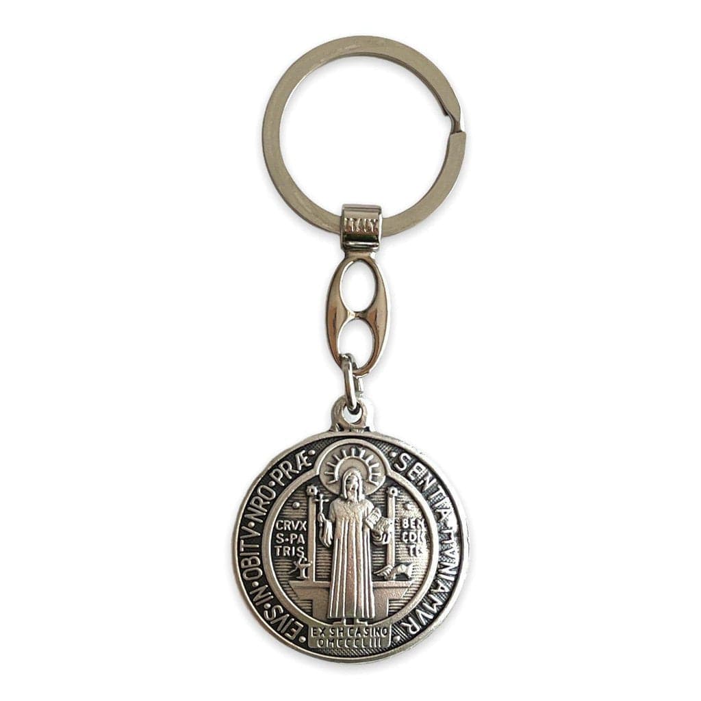 Key Chain - St. Saint Benedict Key Ring - Thick Medallion Exorcism Blessed | Catholically