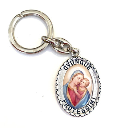 Key Ring - Blessed By Pope - Key chain Our Lady Blessed Virgin Mary | Catholically