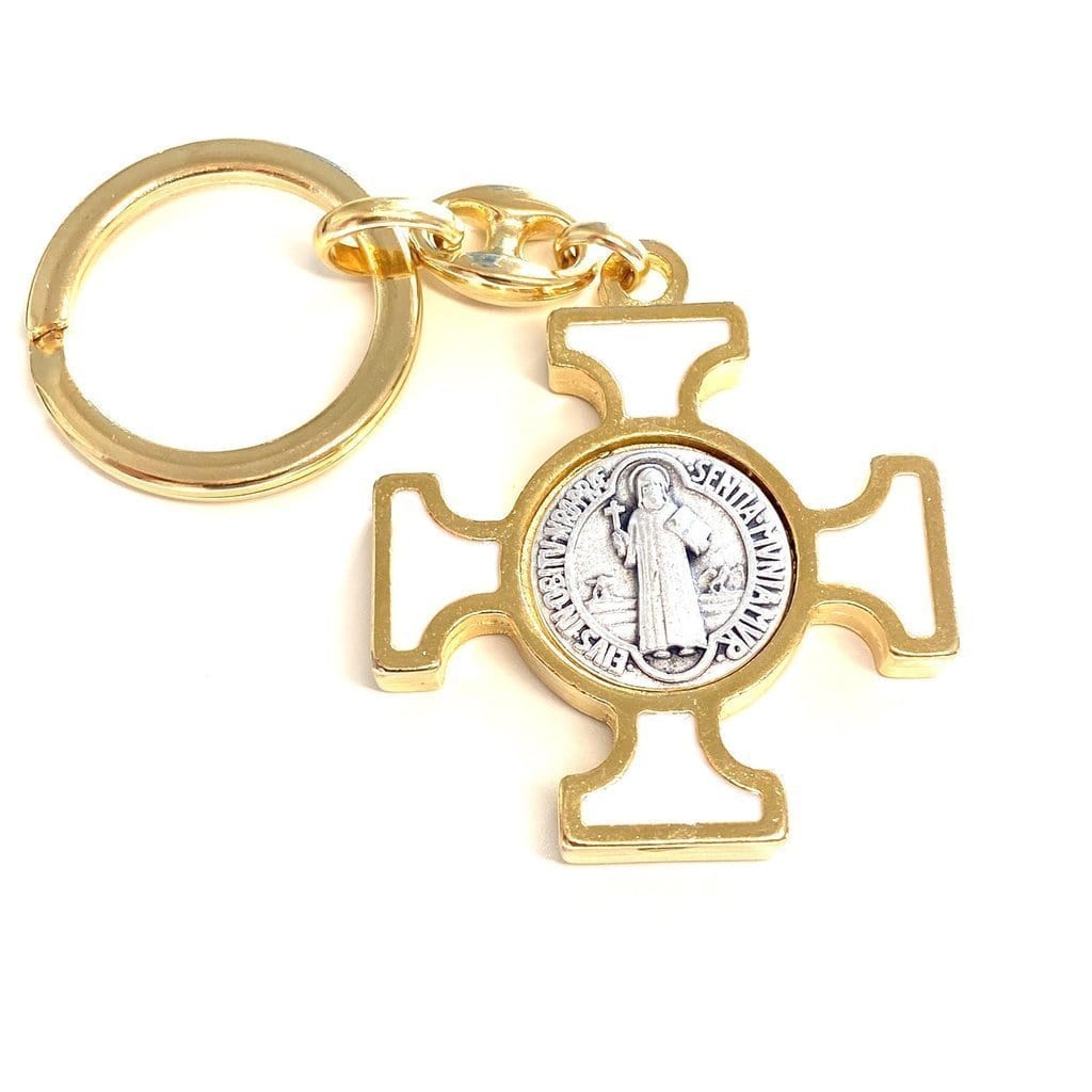 Keychain - Saint Benedict Keyring - Medallion - Exorcism | Catholically