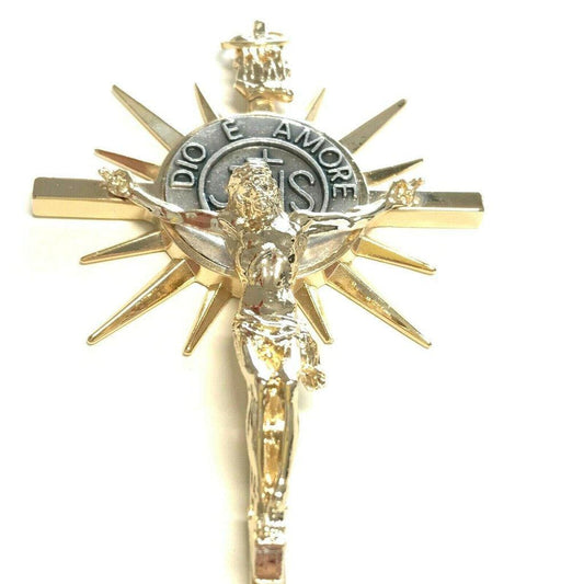 Large 4" 1/2 Catholic Jesus Crucifix  - Blessed by Pope - Religious Cross | Catholically