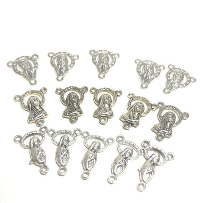 Lot 15 Pcs Rosary Centers - Diy Religious Pendant - Charms Parts Catholic (A) | Catholically