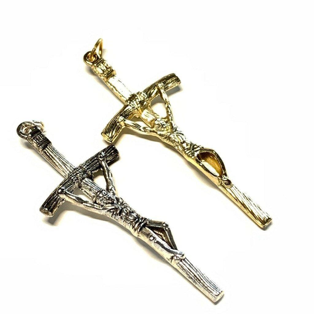 Lot Rosary Parts - 2x Crosses - Crucifix  - Blessed by Pope - JPII | Catholically