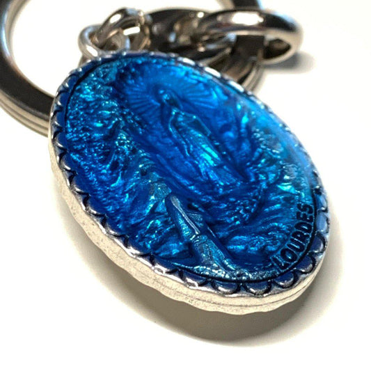 Lourdes Keyring With Relic Water From Lourdes Blessed By Pope | Catholically