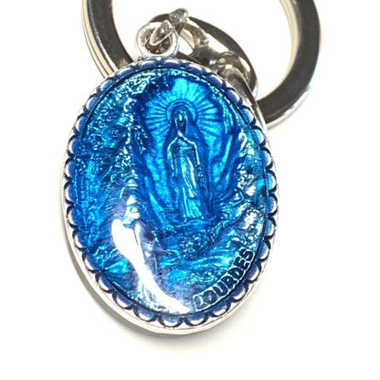 Lourdes Keyring With Relic Water From Lourdes Blessed By Pope | Catholically