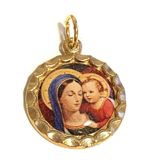 Madonna - Our Lady Virgn Mary Brass Medal - Pendant - Charm | Catholically