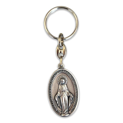 Miraculous Medal  Catholic Key Ring  Keychain  Keyring Blessed By Pope | Catholically