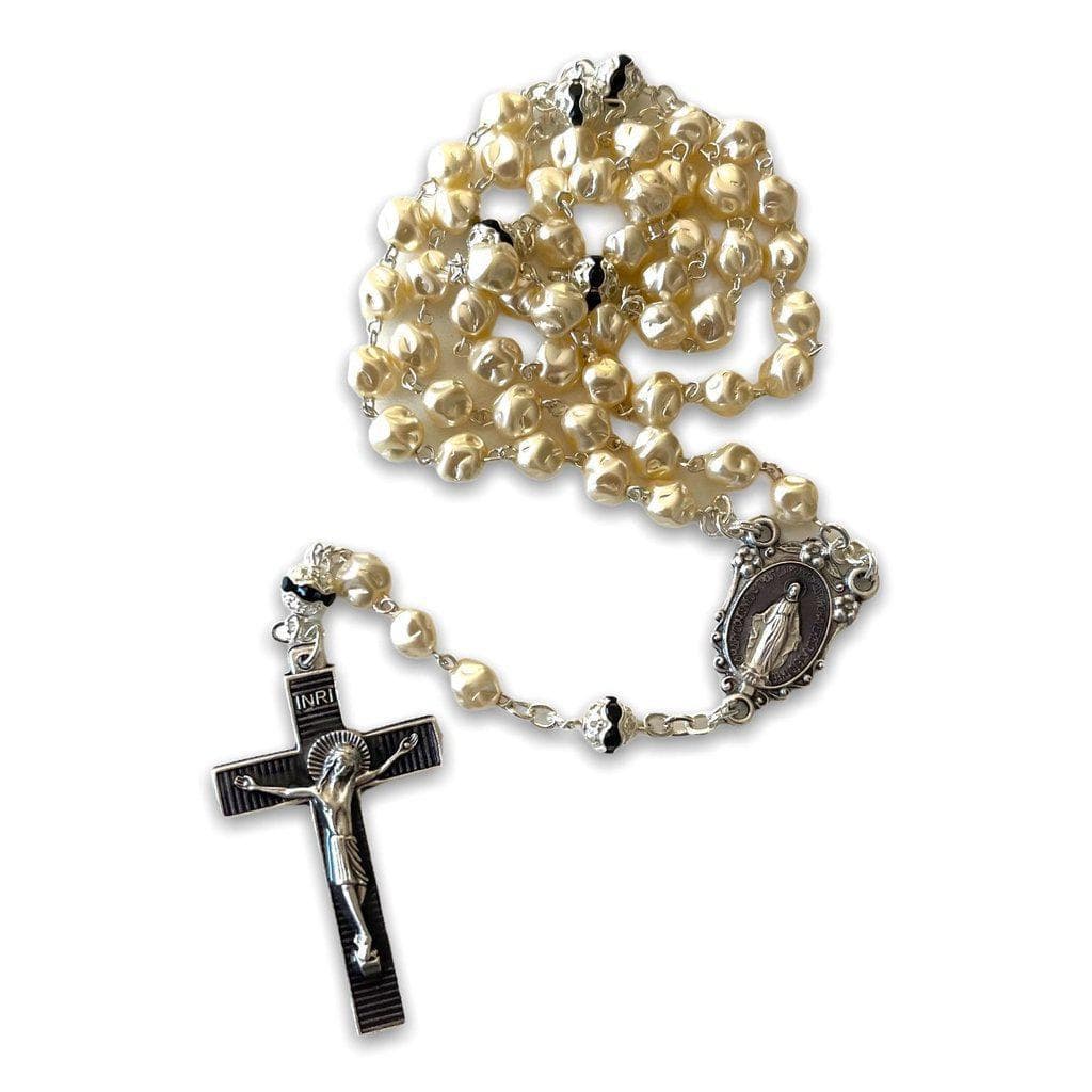 Miraculous Medal - Mop Rosary - Black - Blessed by Pope | Catholically