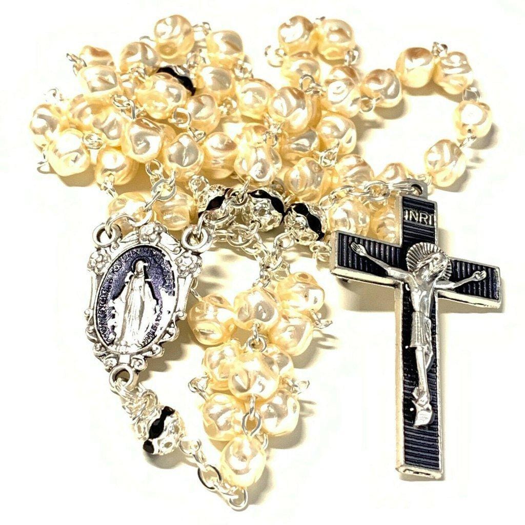 Miraculous Medal - Mop Rosary - Black - Blessed by Pope | Catholically
