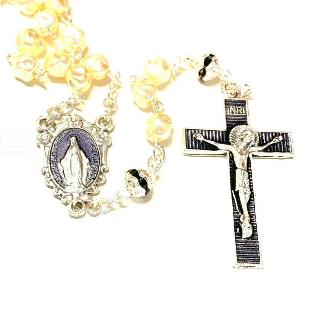 Miraculous Medal - Mop Rosary - Black - Blessed by Pope | Catholically