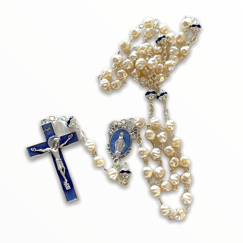 Miraculous Medal Mop Rosary - Blue - Blessed by Pope Virgin Mary Bvm | Catholically
