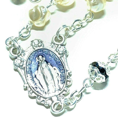 Miraculous Medal Mop Rosary - Blue - Blessed by Pope Virgin Mary Bvm | Catholically