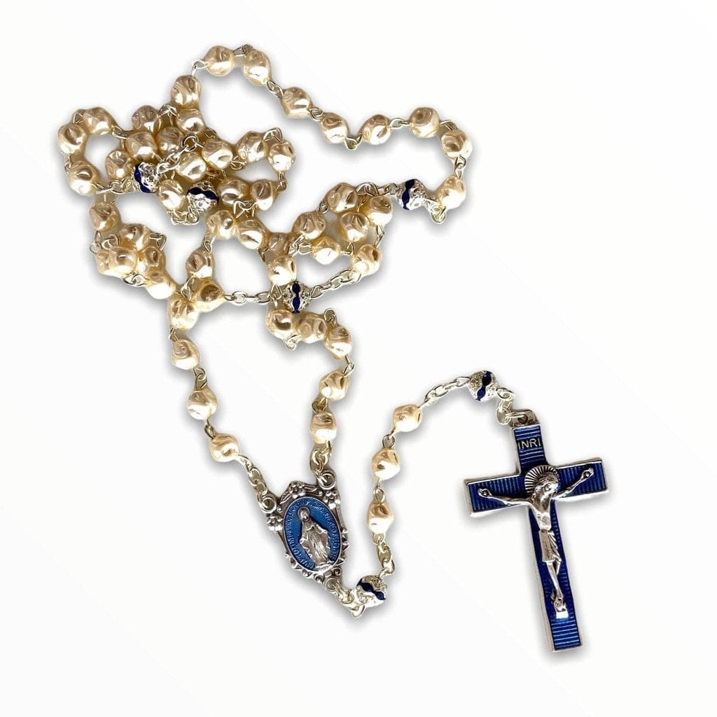 Miraculous Medal Mop Rosary - Blue - Blessed by Pope Virgin Mary Bvm | Catholically