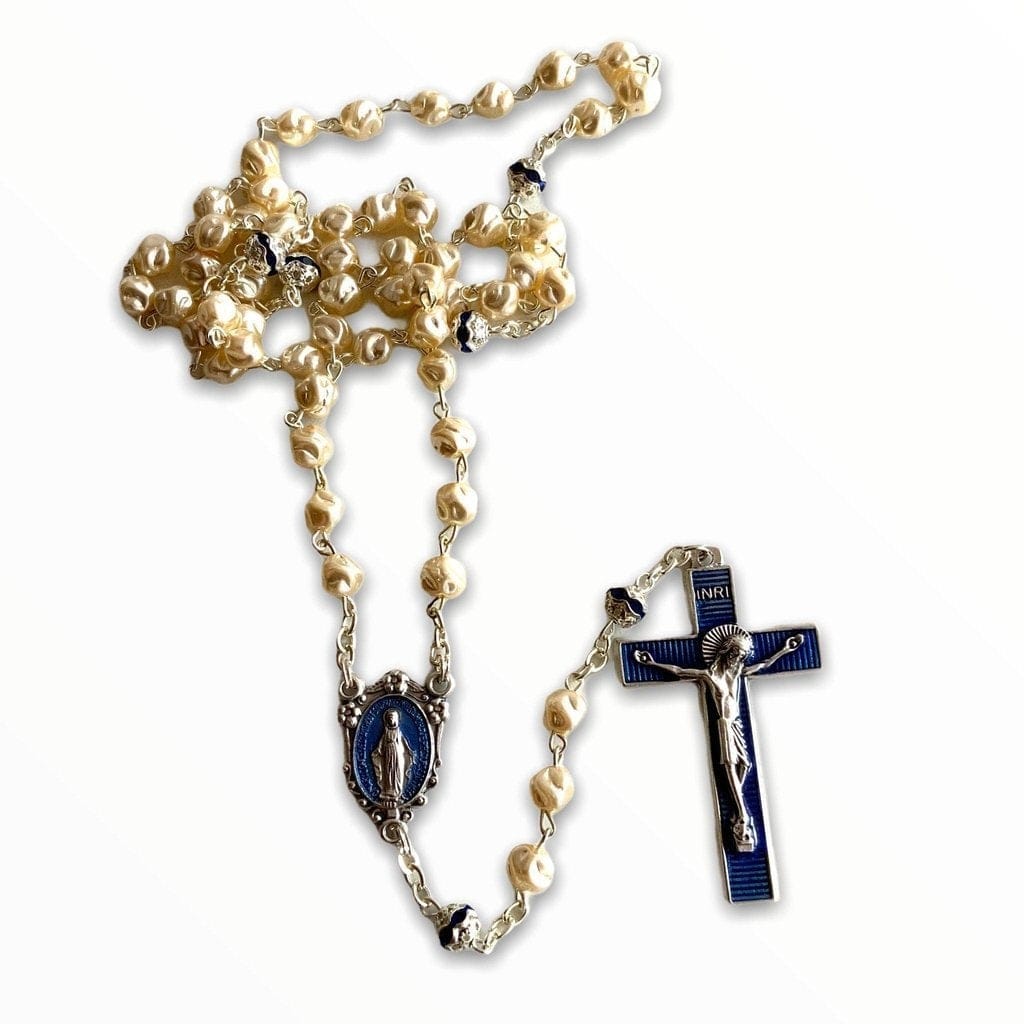 Miraculous Medal Mop Rosary - Blue - Blessed by Pope Virgin Mary Bvm | Catholically