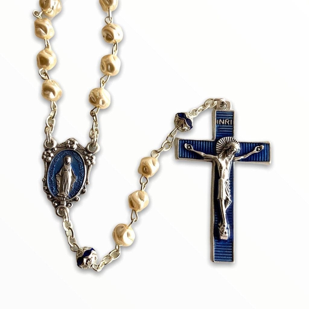 Miraculous Medal Mop Rosary - Blue - Blessed by Pope Virgin Mary Bvm | Catholically