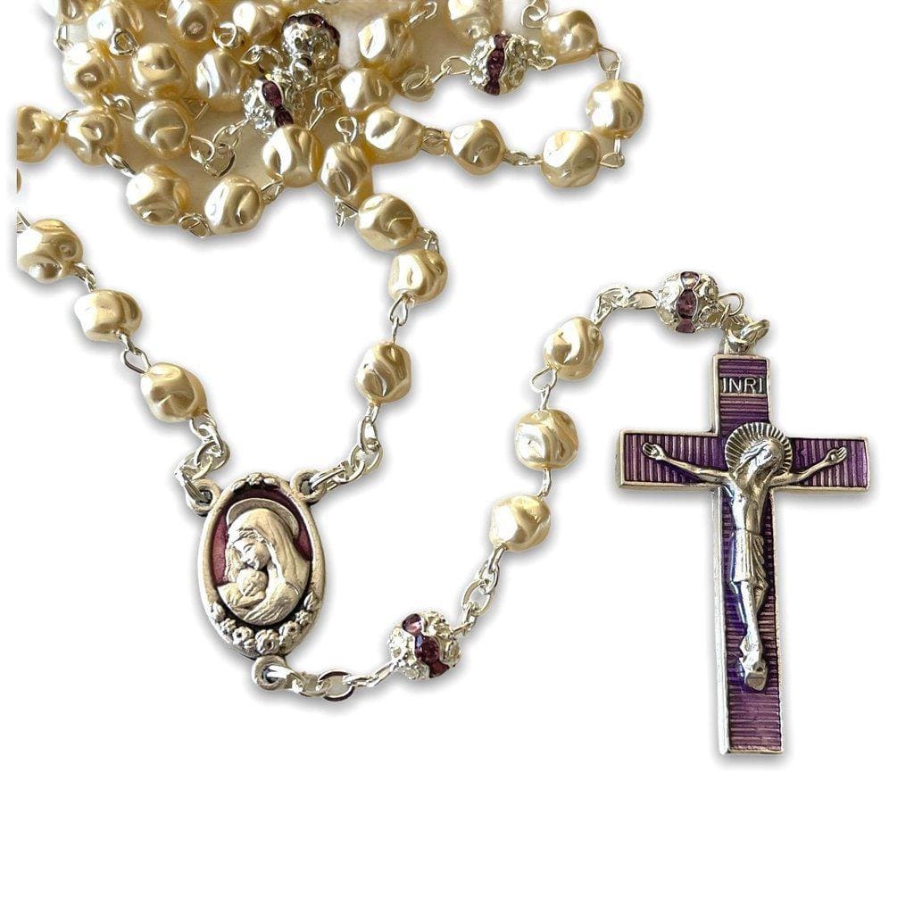 Miraculous Medal - Mop Rosary - Purple - Blessed by Pope | Catholically