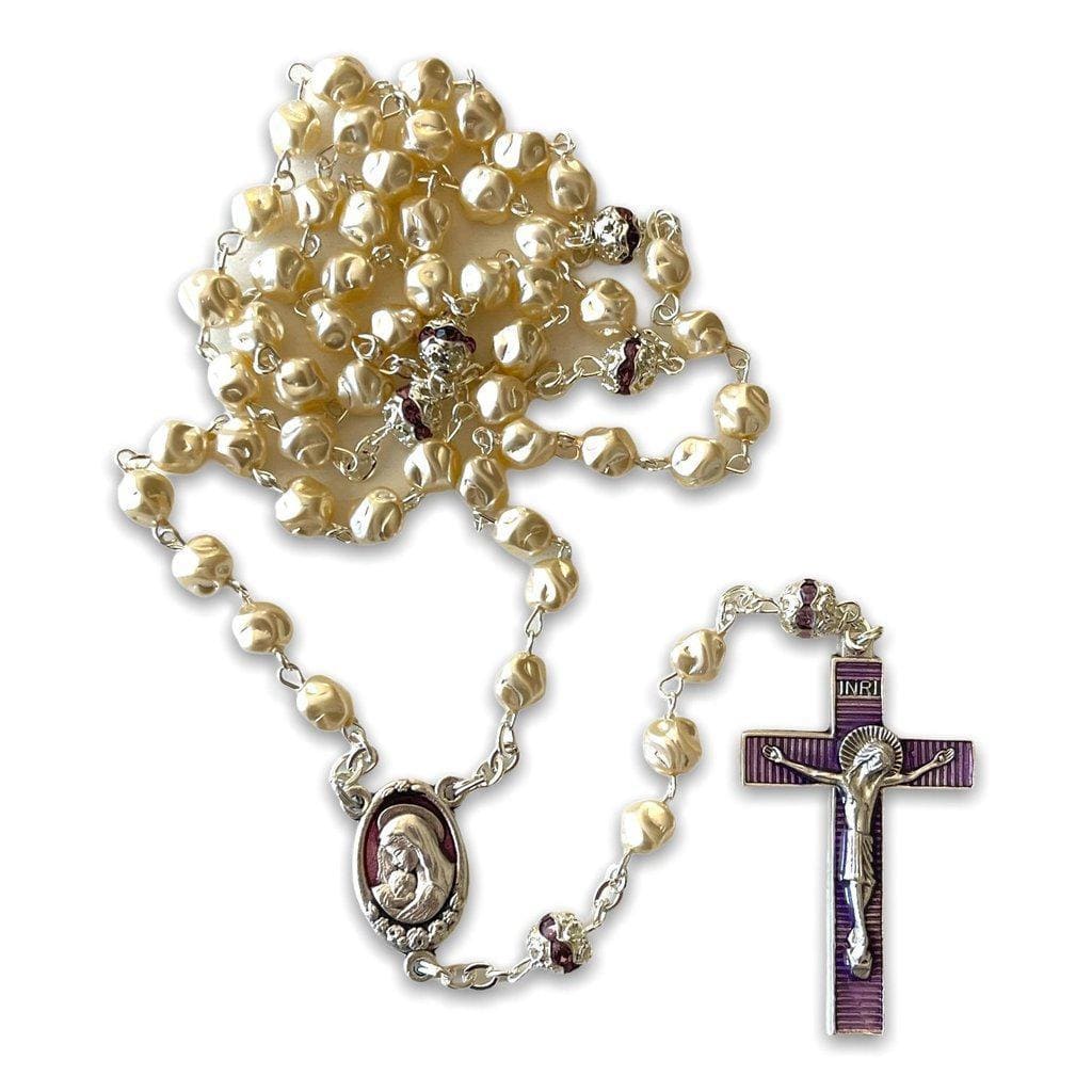 Miraculous Medal - Mop Rosary - Purple - Blessed by Pope | Catholically