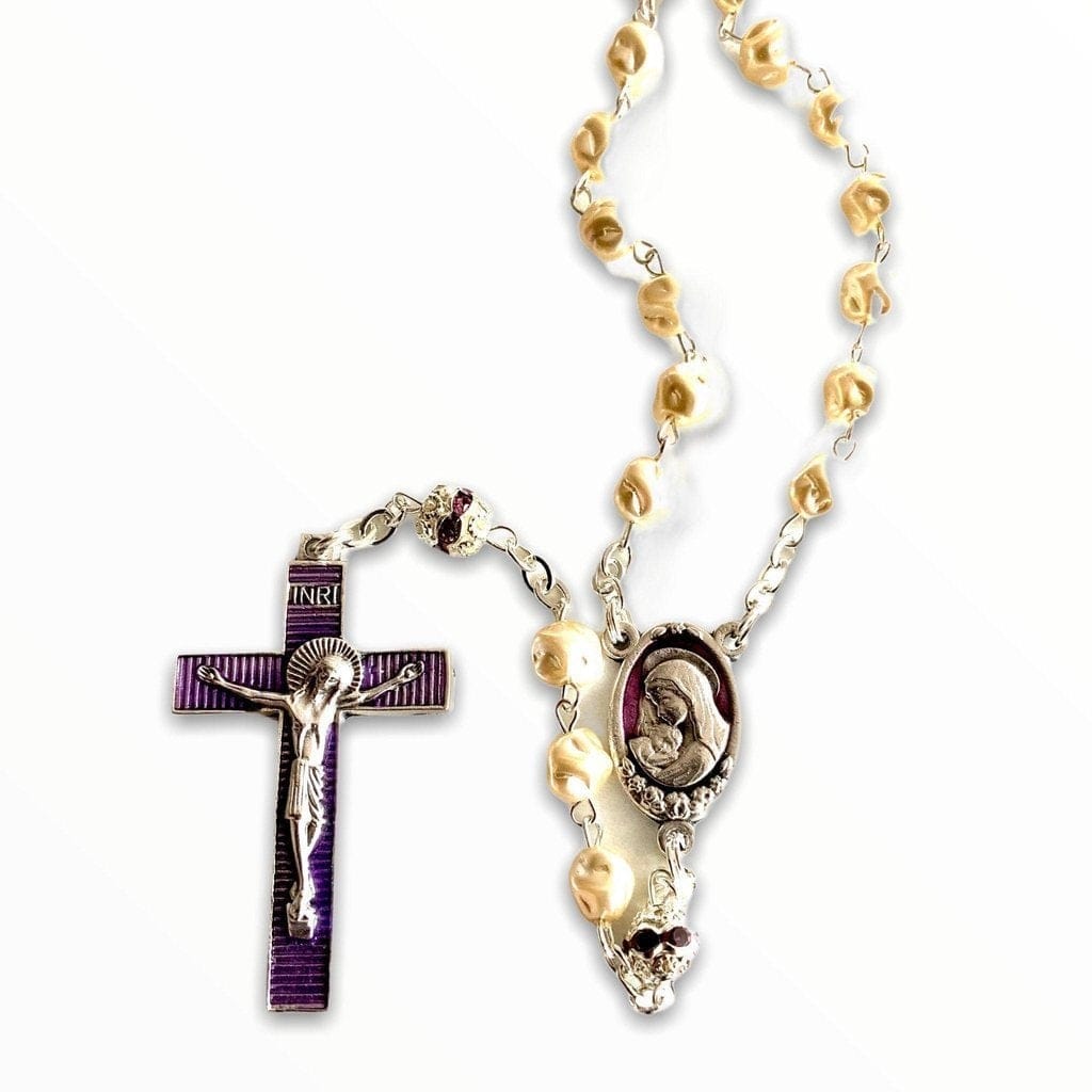 Miraculous Medal - Mop Rosary - Purple - Blessed by Pope | Catholically
